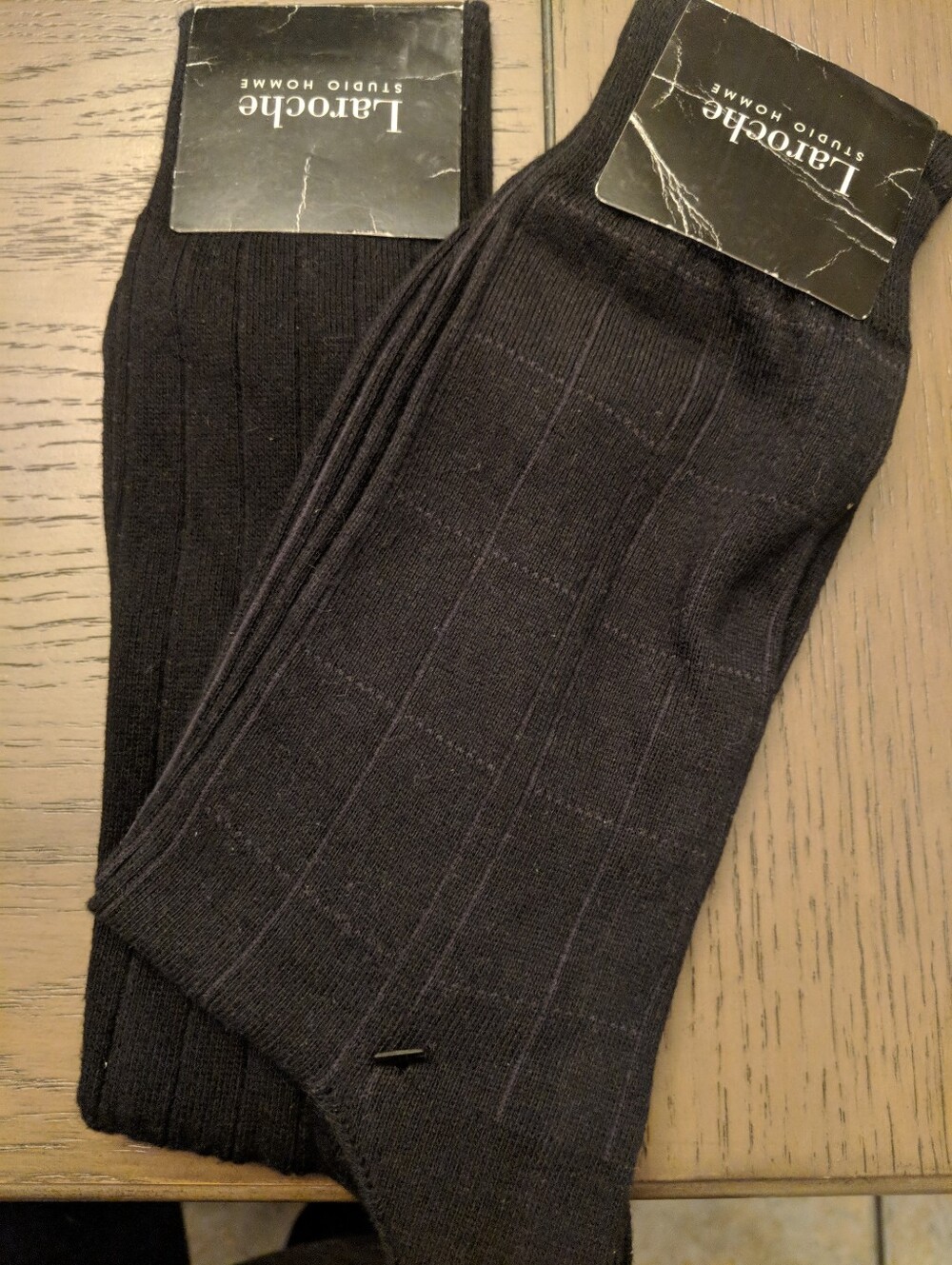 Guy Laroche Studio Homme Black Ribbed Dress Socks